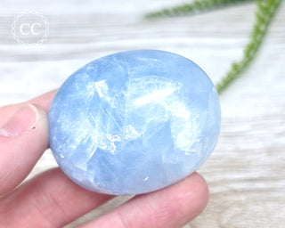 Blue Calcite Chunky Palm Stone #5