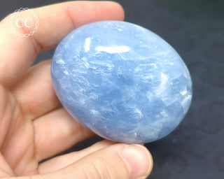 Blue Calcite Chunky Palm Stone #9