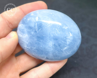 Blue Calcite Chunky Palm Stone #9