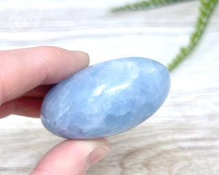 Blue Calcite Chunky Palm Stone #2