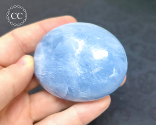 Blue Calcite Chunky Palm Stone #9