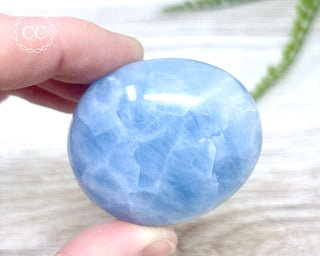 Blue Calcite Chunky Palm Stone #6