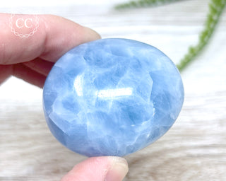 Blue Calcite Chunky Palm Stone #6