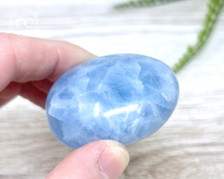 Blue Calcite Chunky Palm Stone #6