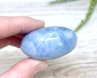 Blue Calcite Chunky Palm Stone #6