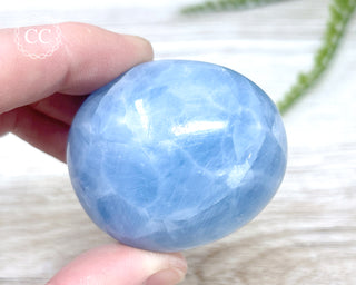 Blue Calcite Chunky Palm Stone #6