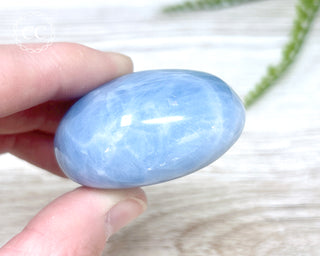 Blue Calcite Chunky Palm Stone #6