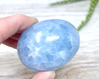 Blue Calcite Chunky Palm Stone #2