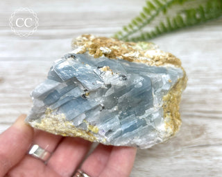 Blue Calcite with Graphite Specimen #1