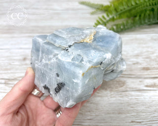 Blue Calcite with Graphite Specimen #2