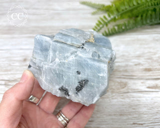 Blue Calcite with Graphite Specimen #2