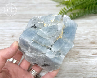 Blue Calcite with Graphite Specimen #2