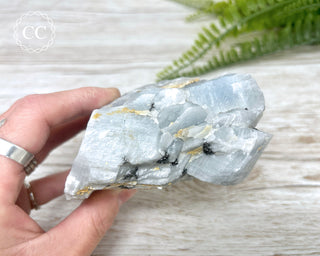 Blue Calcite with Graphite Specimen #2