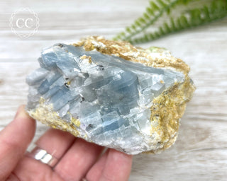 Blue Calcite with Graphite Specimen #1