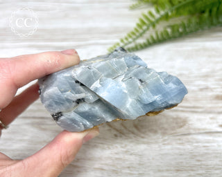 Blue Calcite with Graphite Specimen #3