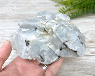 Blue Calcite with Graphite Specimen #4