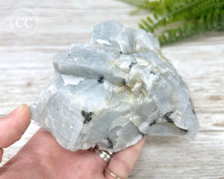 Blue Calcite with Graphite Specimen #4