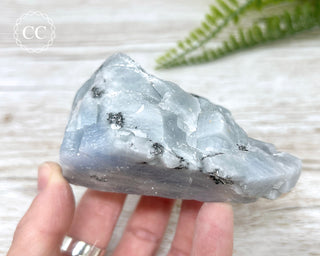 Blue Calcite with Graphite Specimen #6