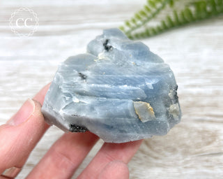 Blue Calcite with Graphite Specimen #7