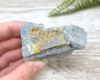 Blue Calcite with Graphite Specimen #7