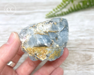 Blue Calcite with Graphite Specimen #9