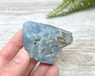 Blue Calcite with Graphite Specimen #10