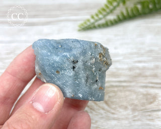 Blue Calcite with Graphite Specimen #10