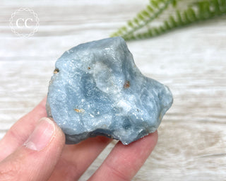 Blue Calcite with Graphite Specimen #10