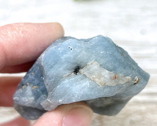 Blue Calcite with Graphite Specimen #10