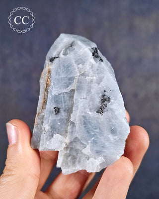 Blue Calcite with Graphite Specimen #7