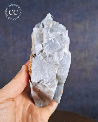 Blue Calcite with Graphite Specimen #4
