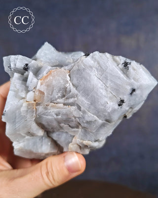 Blue Calcite with Graphite Specimen #4