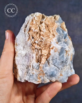 Blue Calcite with Graphite Specimen #1
