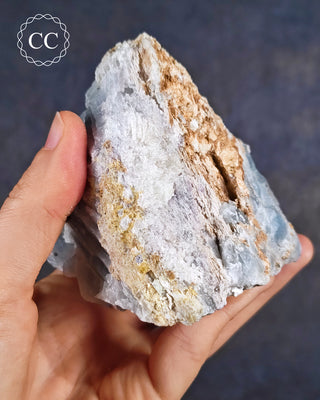 Blue Calcite with Graphite Specimen #1
