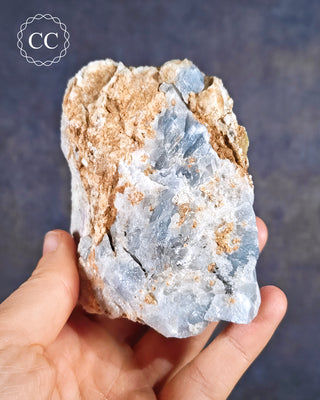 Blue Calcite with Graphite Specimen #1