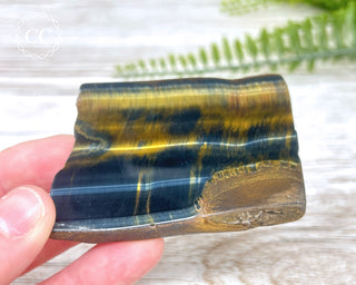 Blue Gold Tigers Eye Slice #4