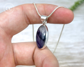 Blue John Fluorite Silver Necklace #2