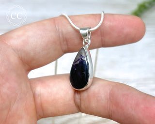 Blue John Fluorite Silver Necklace #1