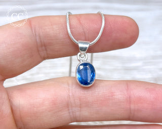 Blue Kyanite Faceted Silver Necklace #1