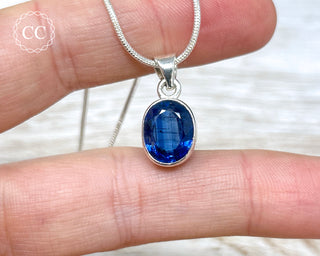 Blue Kyanite Faceted Silver Necklace #3