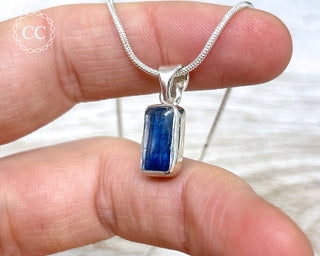 Blue Kyanite Faceted Silver Necklace #2
