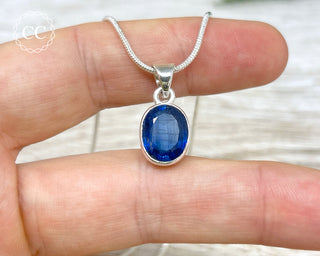 Blue Kyanite Faceted Silver Necklace #4