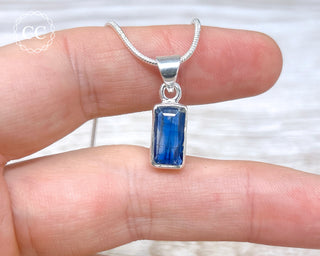 Blue Kyanite Faceted Silver Necklace #2