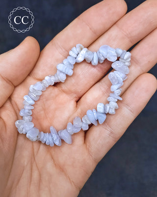 Blue Lace Agate Gemchip Bracelet