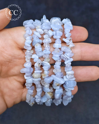 Blue Lace Agate Gemchip Bracelet