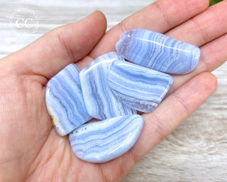 Blue Lace Agate A Grade Tumbled Crystal