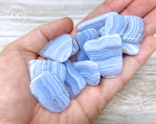 Blue Lace Agate A Grade Tumbled Crystal