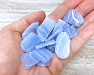 Blue Lace Agate A Grade Tumbled Crystal