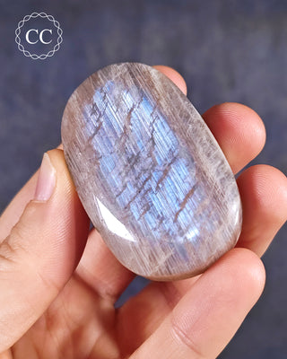Blue Moonstone | Peristerite Palm Stone #3