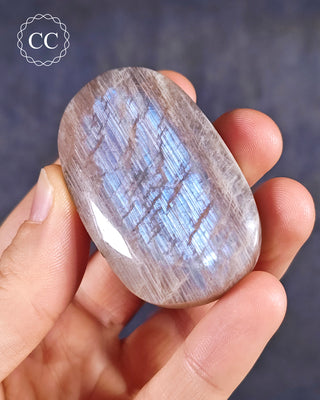Blue Moonstone | Peristerite Palm Stone #3